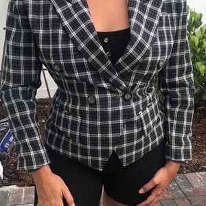 Vintage Rafael plaid blazer with shoulder pads